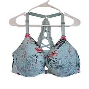 Cacique By Lane Bryant T-back Racer Back Lace Floral Bra 46DD